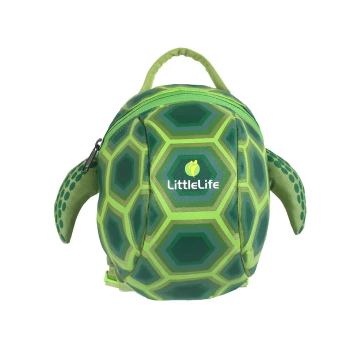 Littlelife Turtle Toddler Backpack shown from the front on a white background
