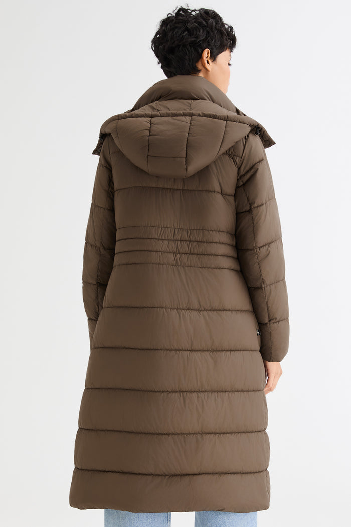 Orolay Long Hooded Quilted Puffer Jacket #color_coffee