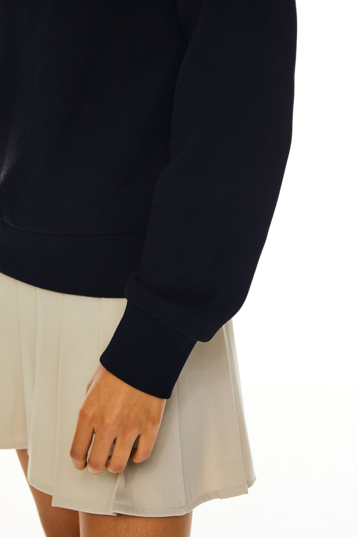 Long Sleeve Polo Sweatshirt Half Zip #color_navy