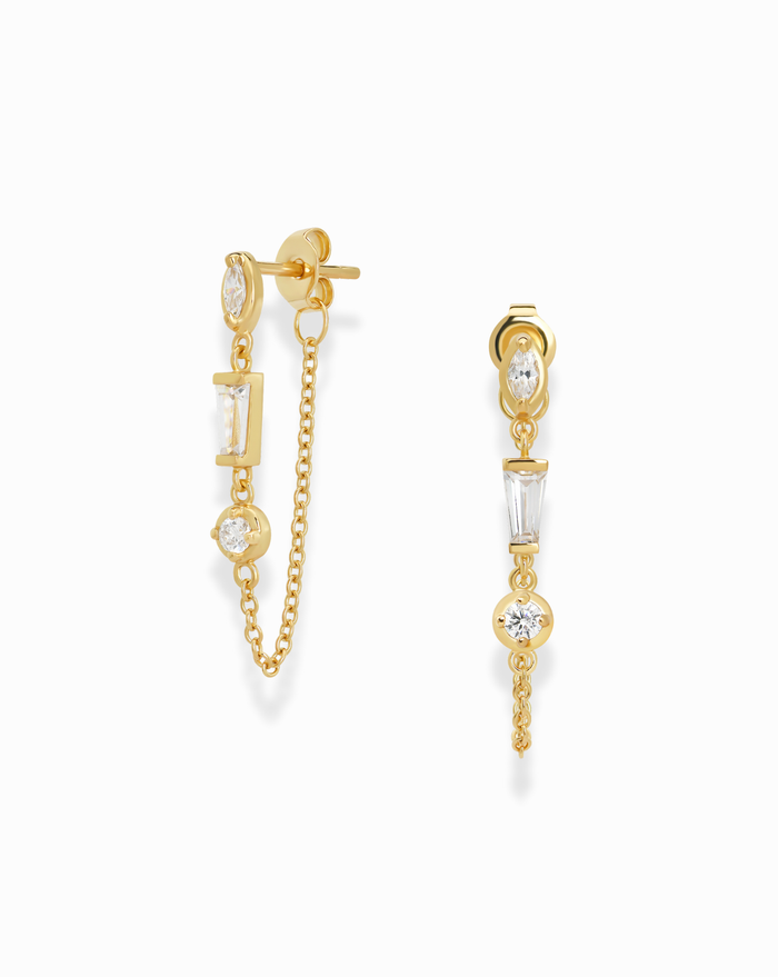 Lorelei Chain Studs - Mod + Jo - Jewelry built to last, advanced plating technology