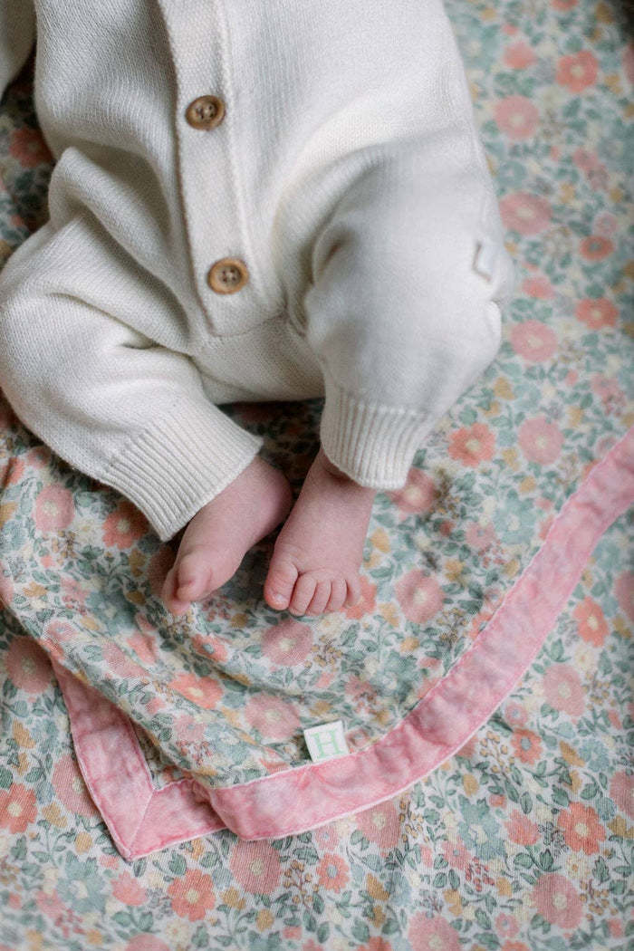 Lucie Floral Cotton Muslin Blanket - Wee Bee Baby Boutique