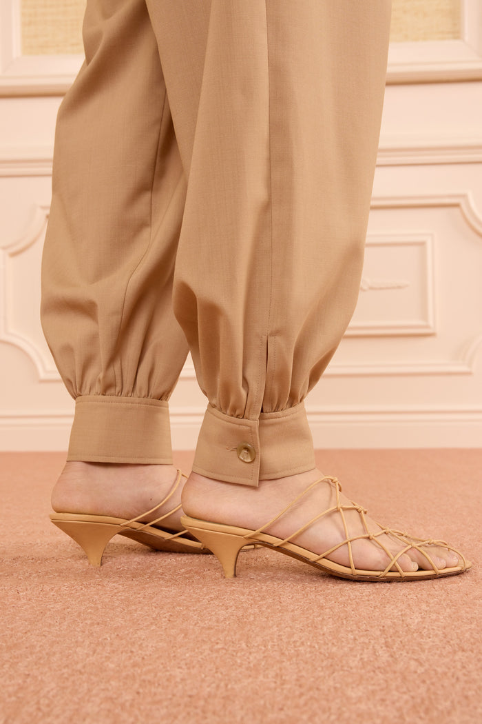 Luella Pleated Wool Pant - Dunewood