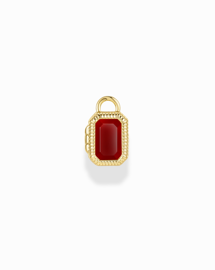 Mabel Rectangle Birthstone Locket Charm - Mod + Jo