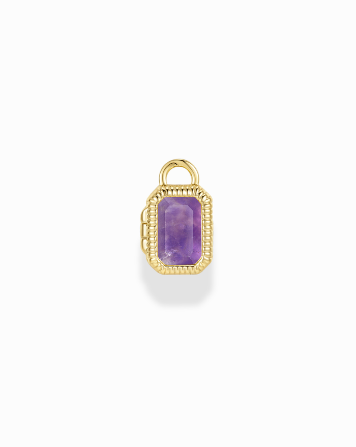 Mabel Rectangle Birthstone Locket Charm - Mod + Jo