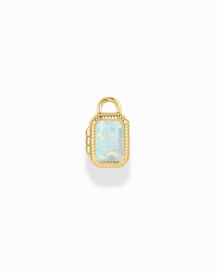 Mabel Rectangle Birthstone Locket Charm - Mod + Jo