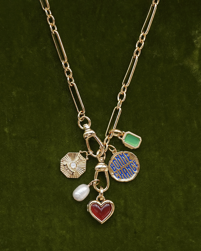 Davie Heart Locket - Green Aventurine - Wholesale
