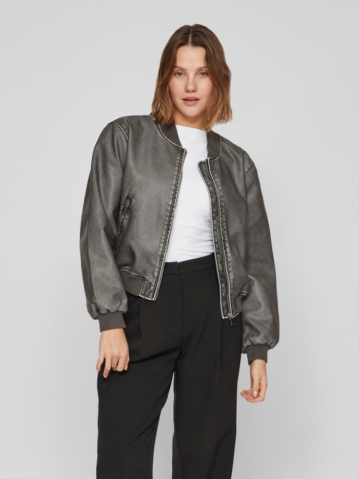 MACKA WASHED BOMBER JACKET (GREY)d