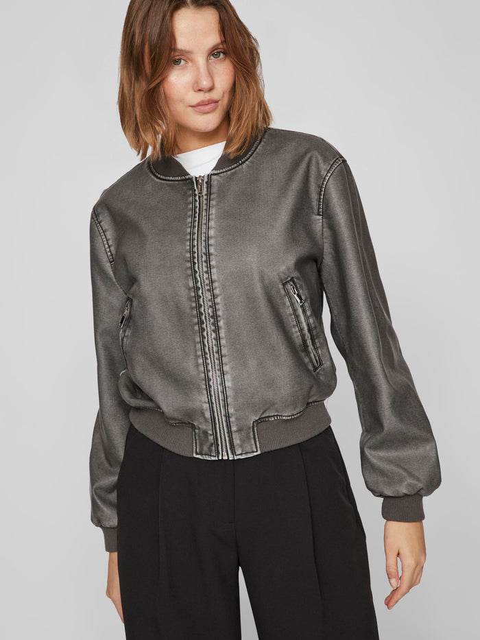 MACKA WASHED BOMBER JACKET (GREY)d