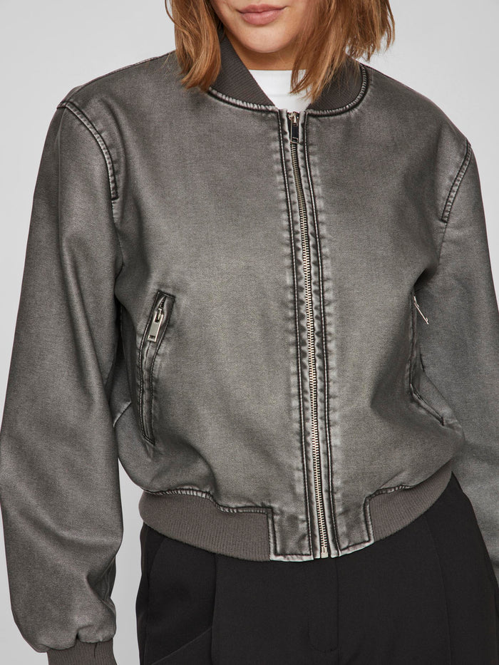 MACKA WASHED BOMBER JACKET (GREY)d