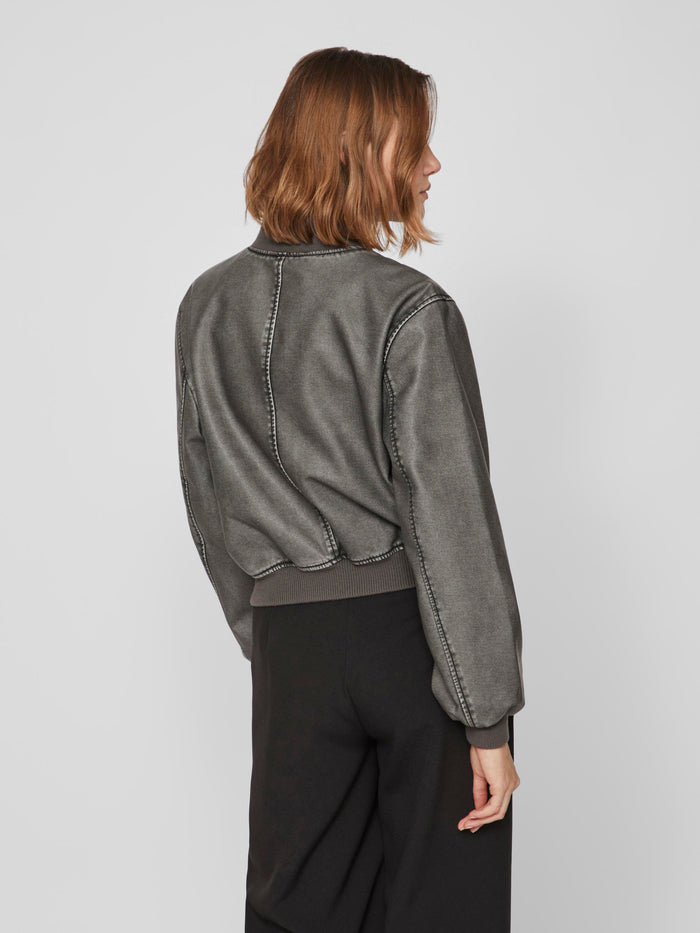 MACKA WASHED BOMBER JACKET (GREY)d