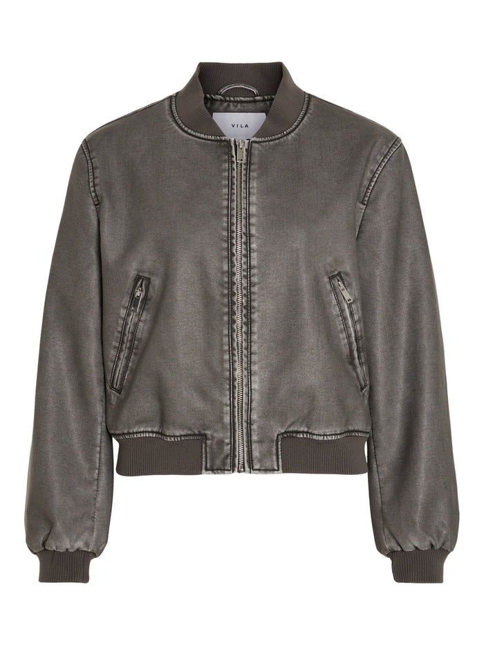 MACKA WASHED BOMBER JACKET (GREY)d