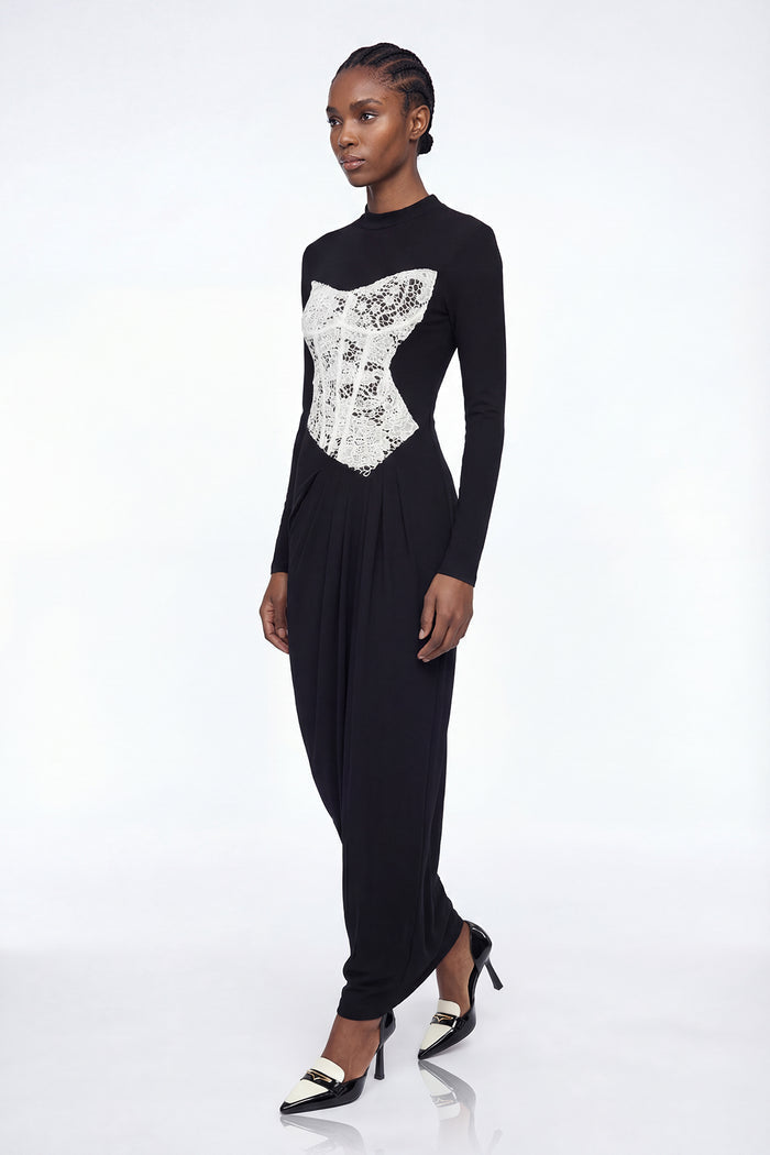 Mae Lace Long Sleeve Split Maxi Dress