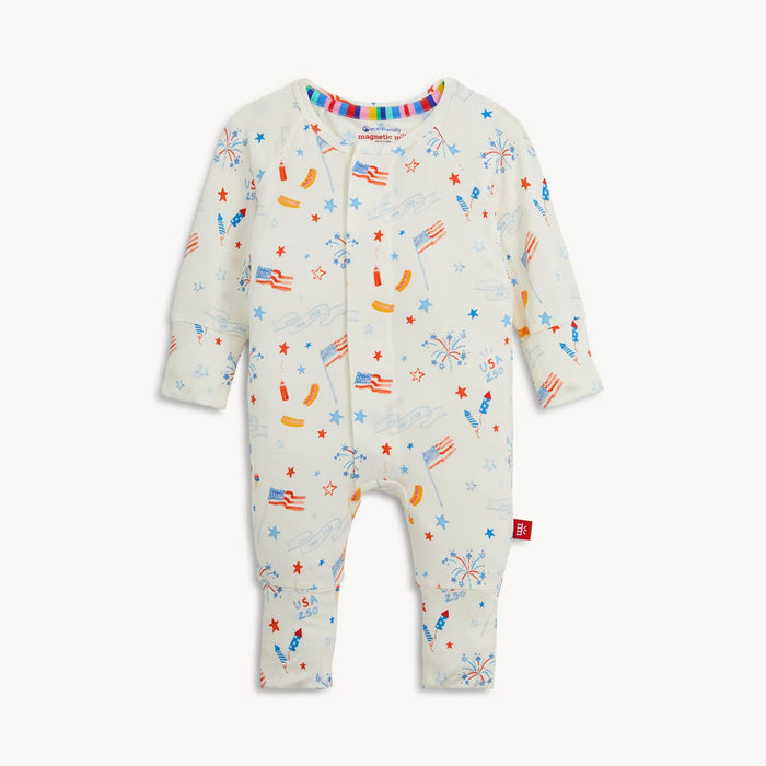 Magnetic Me USA 250 Modal Magnetic Convertible Coverall (NB) - Wee Bee Baby Boutique