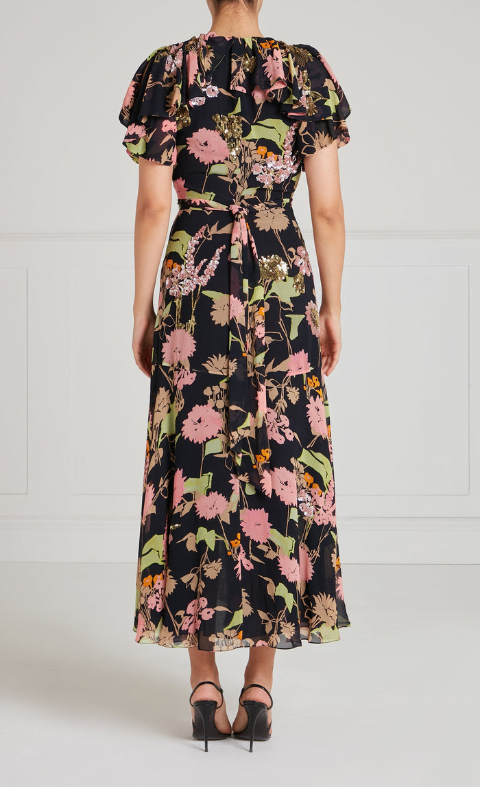 Maisie Wrap Dress - Black Mix
