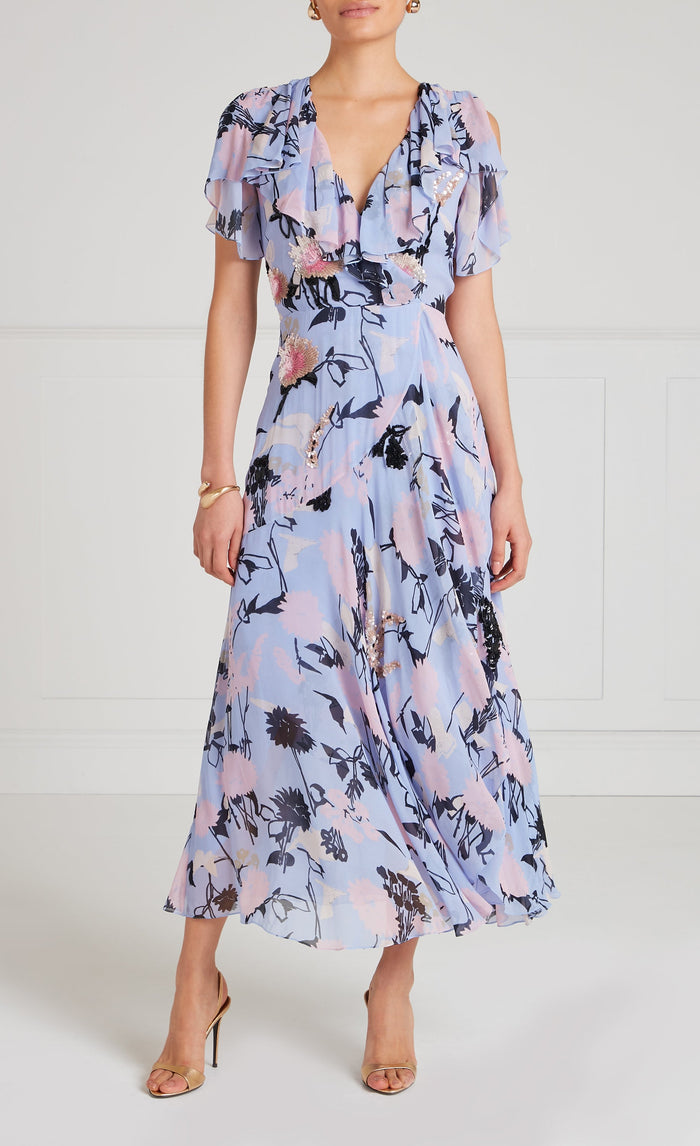 Maisie Wrap Dress - Lavender Blue