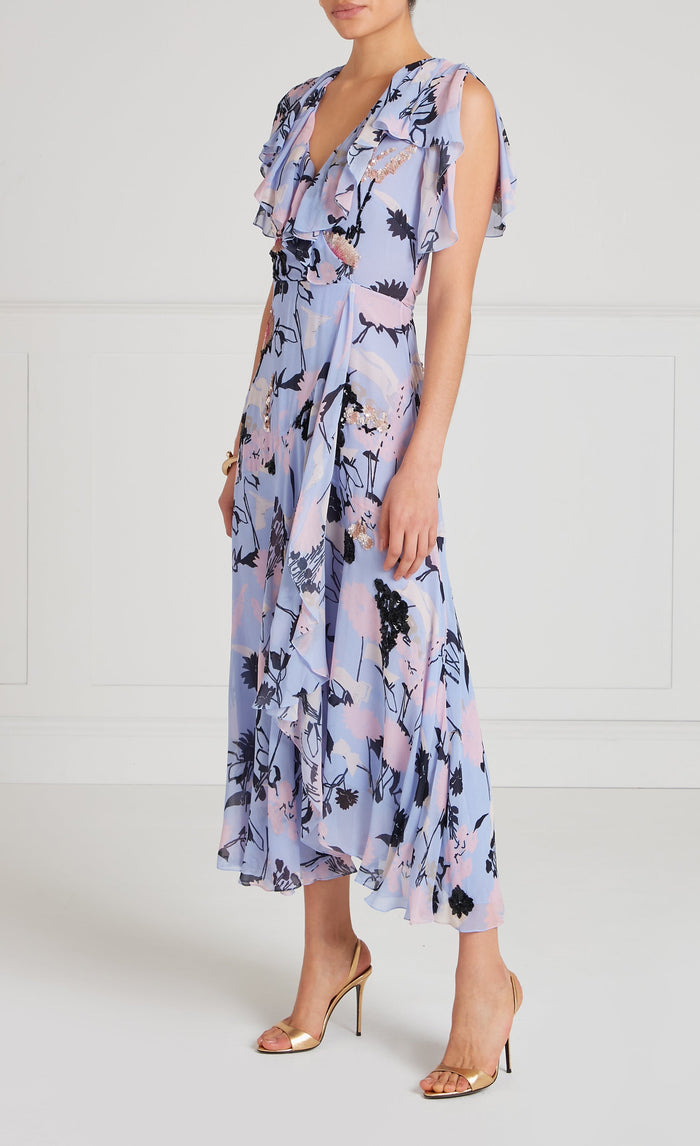 Maisie Wrap Dress - Lavender Blue