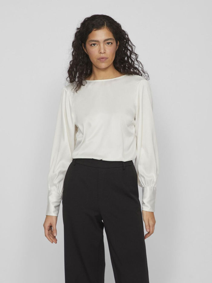 MARCA DRAPED BACK LONG SLEEVED TOP (BIRCH)