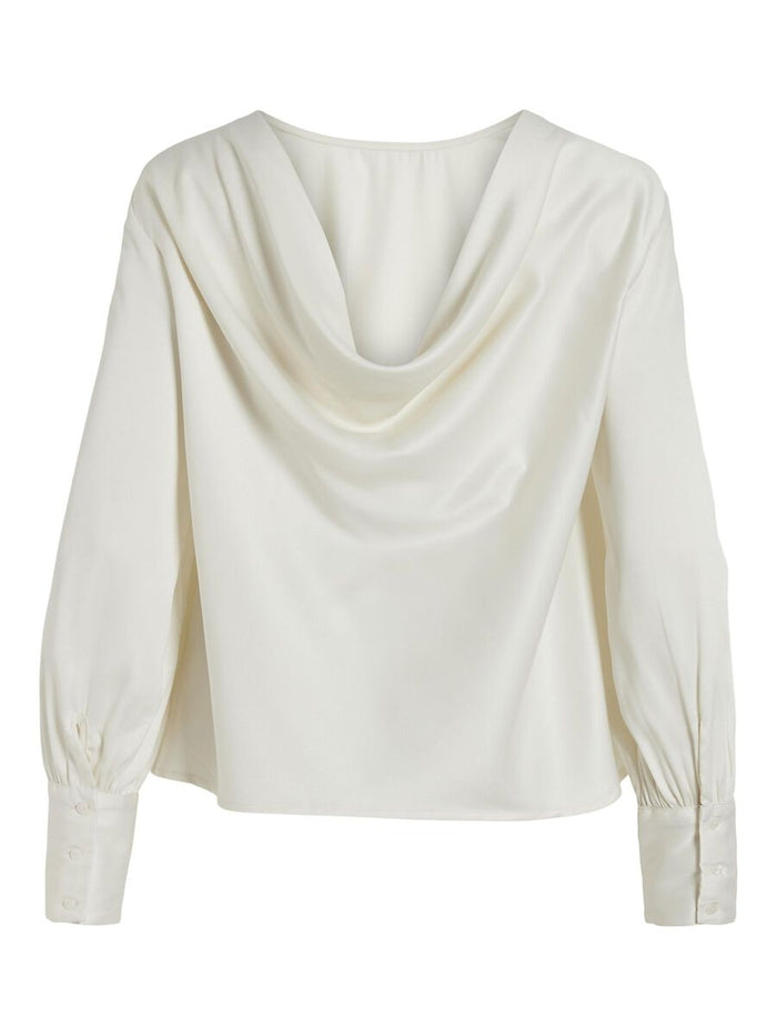 MARCA DRAPED BACK LONG SLEEVED TOP (BIRCH)