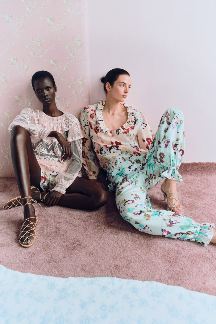 Marguerite Silk Blouse Summer Garden designer floral - Editorial Campaign Styled Look | Ulla Johnson
