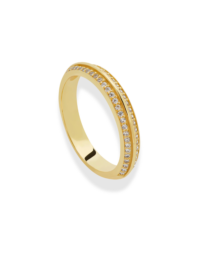 Mariah Pave Knife Edge Band - Mod + Jo - Jewelry built to last, advanced plating technology