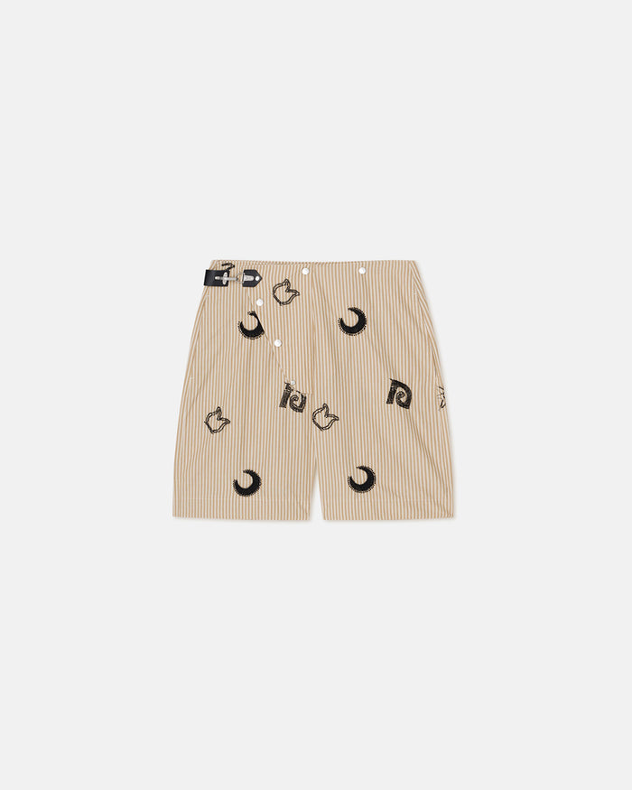Markos - Beaded shorts - Beige/Black