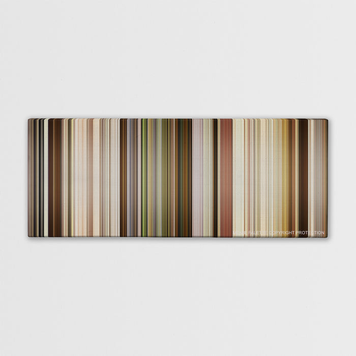Marriage Story color palette canvas print: thousands of thin vertical stripes of color