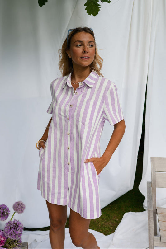Mauve Striped Mariela Romper