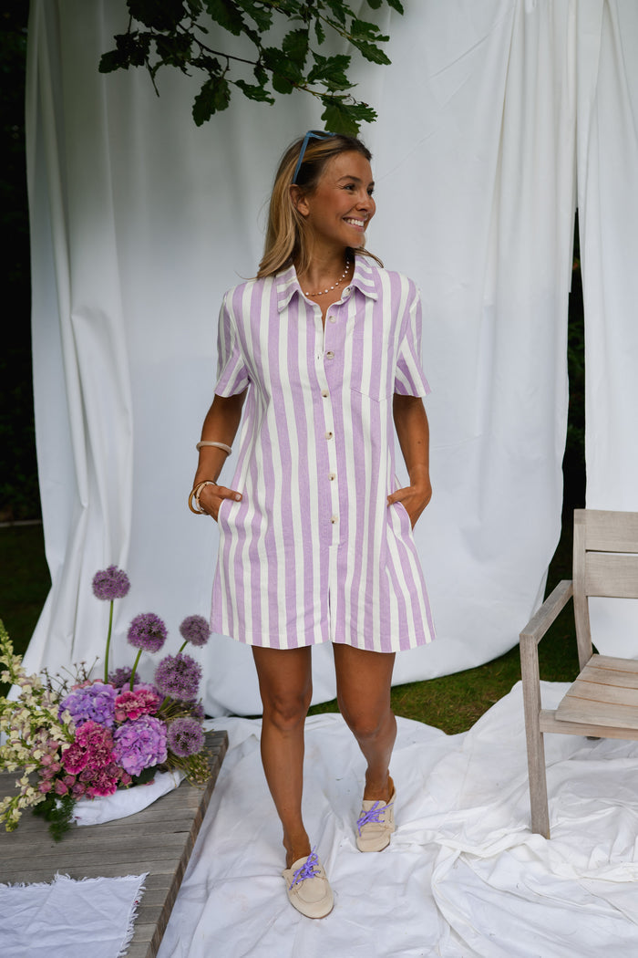 Mauve Striped Mariela Romper