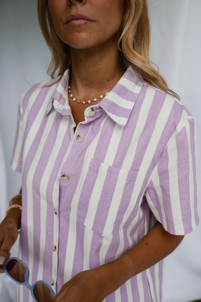 Mauve Striped Mariela Romper