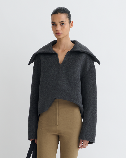 Maxe - Double Wool Jacket - Grey Melange