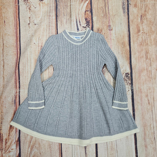 MAYORAL GIRLS KNIT DRESS  GREY 4920