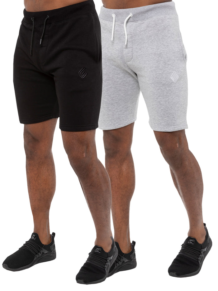 Mens Fleece Gym Shorts | Enzo Designer Menswear 2 Pack