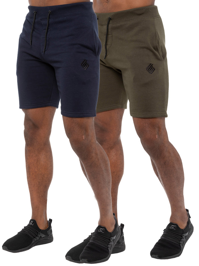 Mens Fleece Gym Shorts | Enzo Designer Menswear 2 Pack
