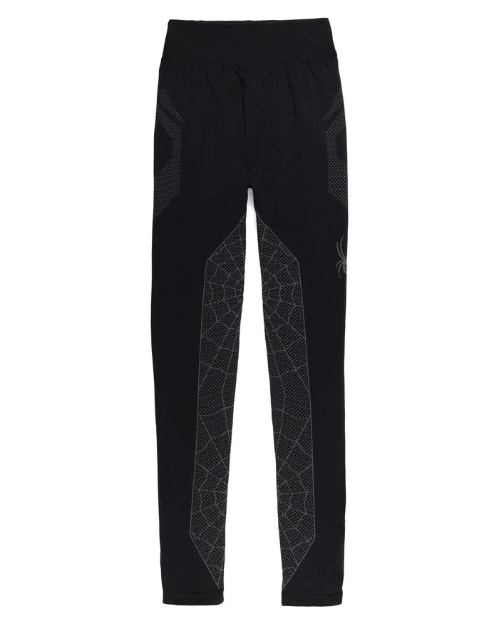 Black pants with geometric pattern on a white background