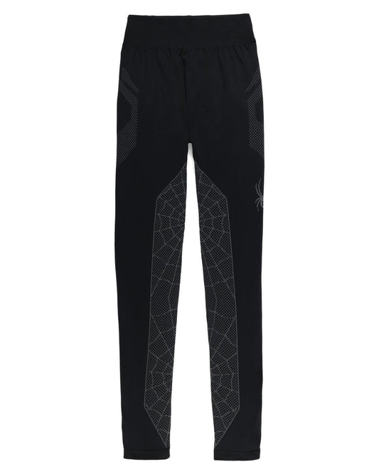 Black pants with geometric pattern on a white background