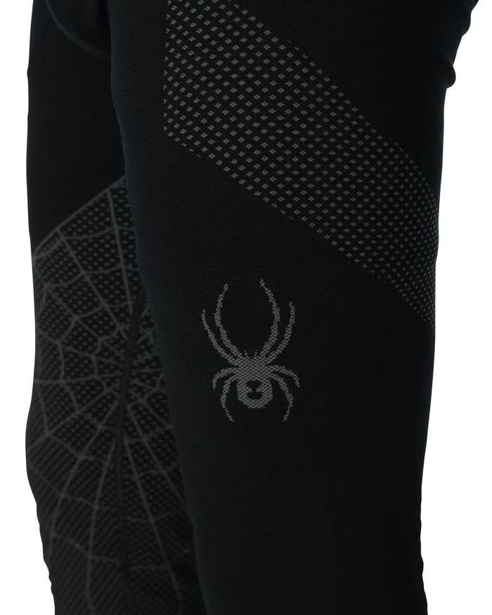 Black athletic sleeve with spider logo on a white background