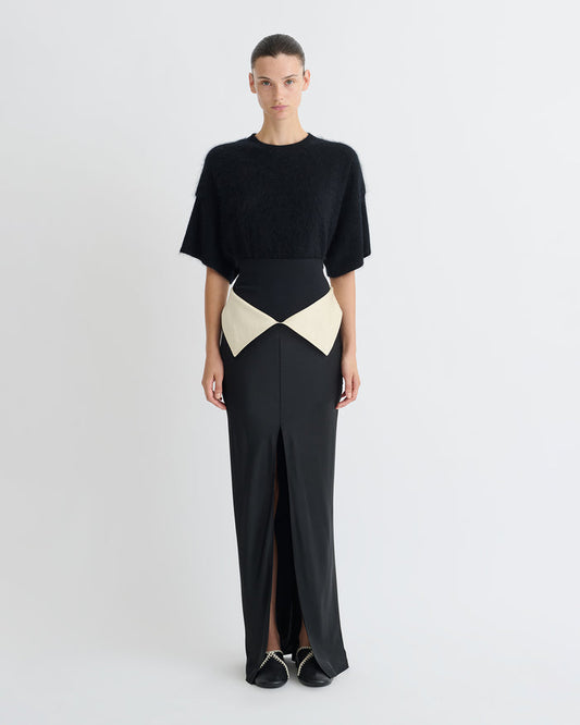 Mentari - Maxi skirt - Black/Ecru
