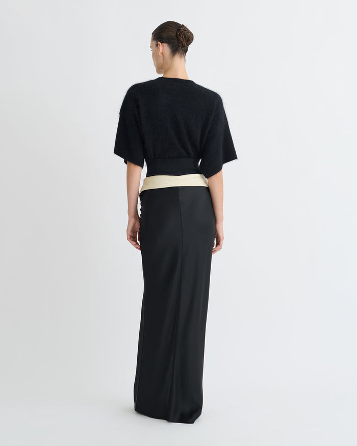 Mentari - Maxi skirt - Black/Ecru
