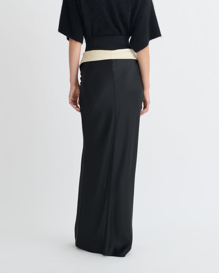 Mentari - Maxi skirt - Black/Ecru