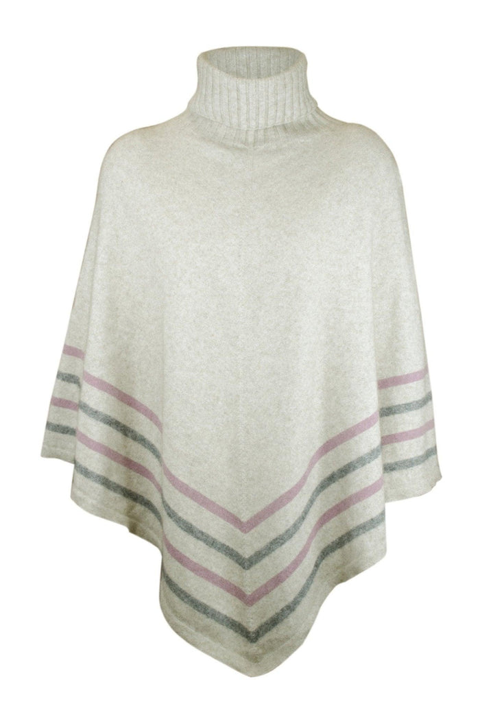 Merinosilk Stripe Poncho - Kapeka NZ