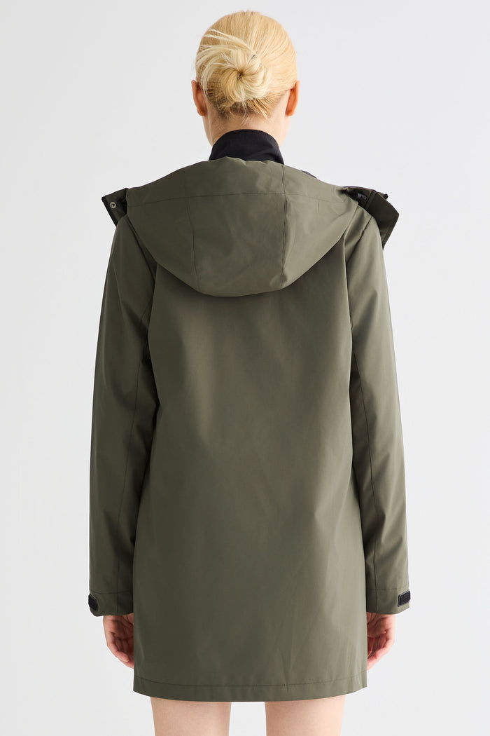 Mid-Length Waterproof Trench Jacket orolay #color_olive