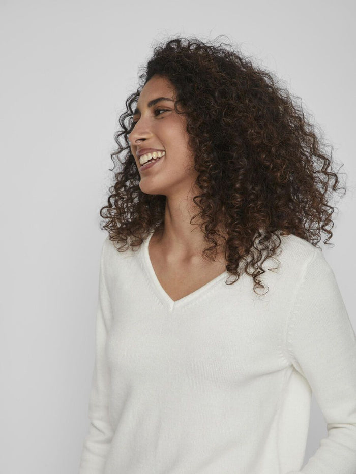 MIELA V-NECK JUMPER (WHITE)