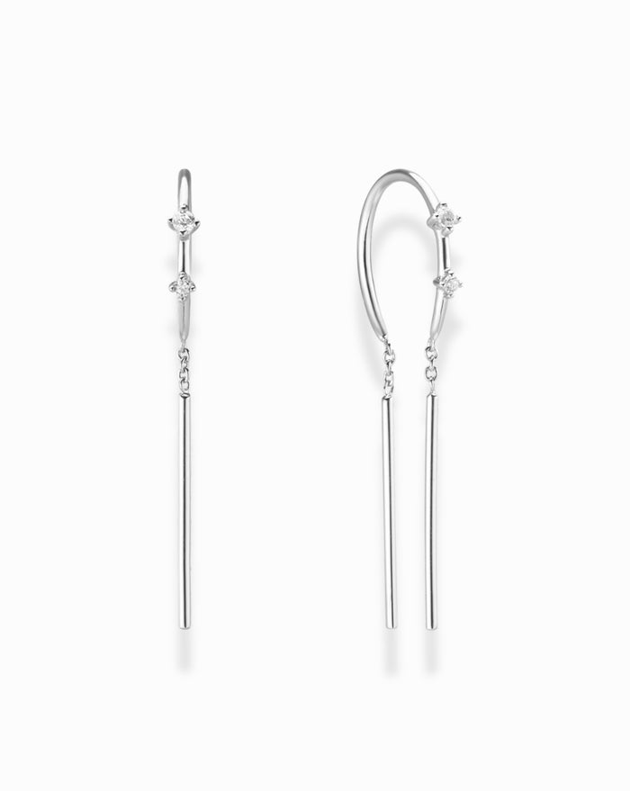 Mila Threader Huggies - Mod + Jo - Jewelry built to last, advanced plating technology