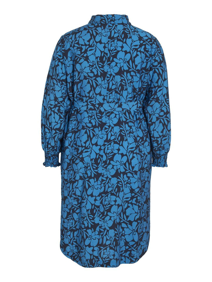 MILLE MIDI SHIRT DRESS (NAVY/BLUE)