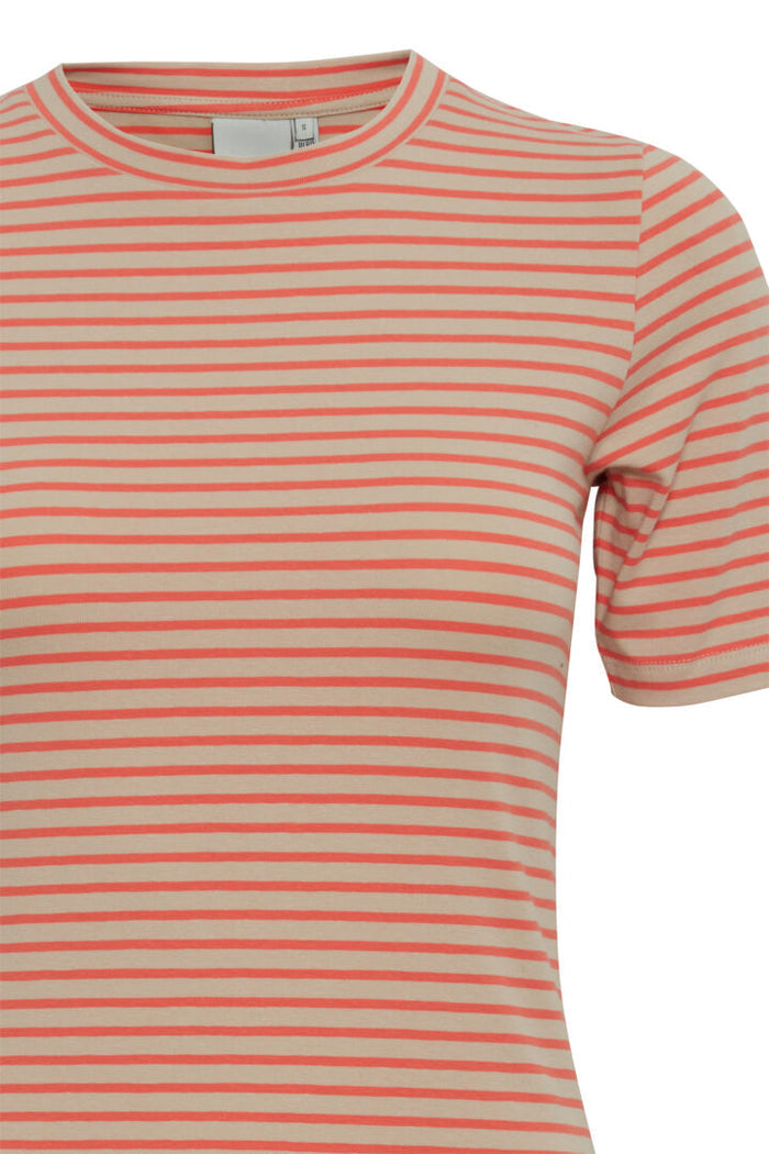 MIRYA T-SHIRT (HOT CORAL STRIPE)