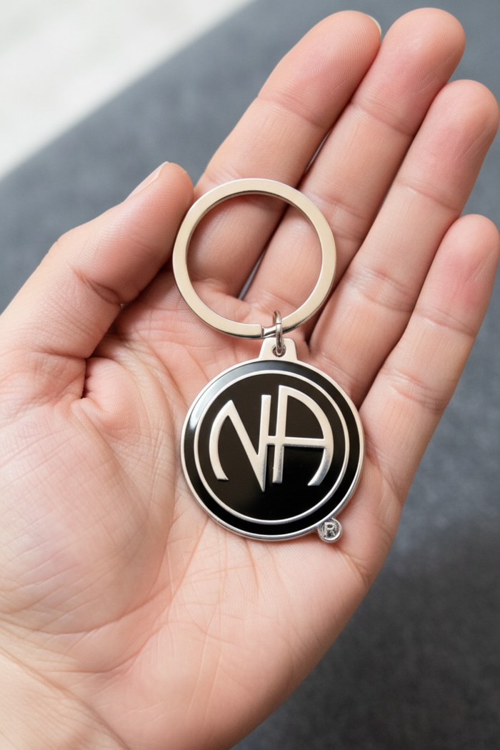 mkt- Large Black NA Symbol Key Chain