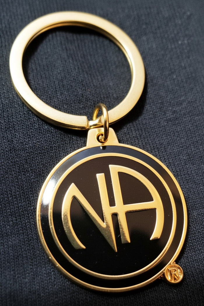 mkt- Large Black NA Symbol Key Chain