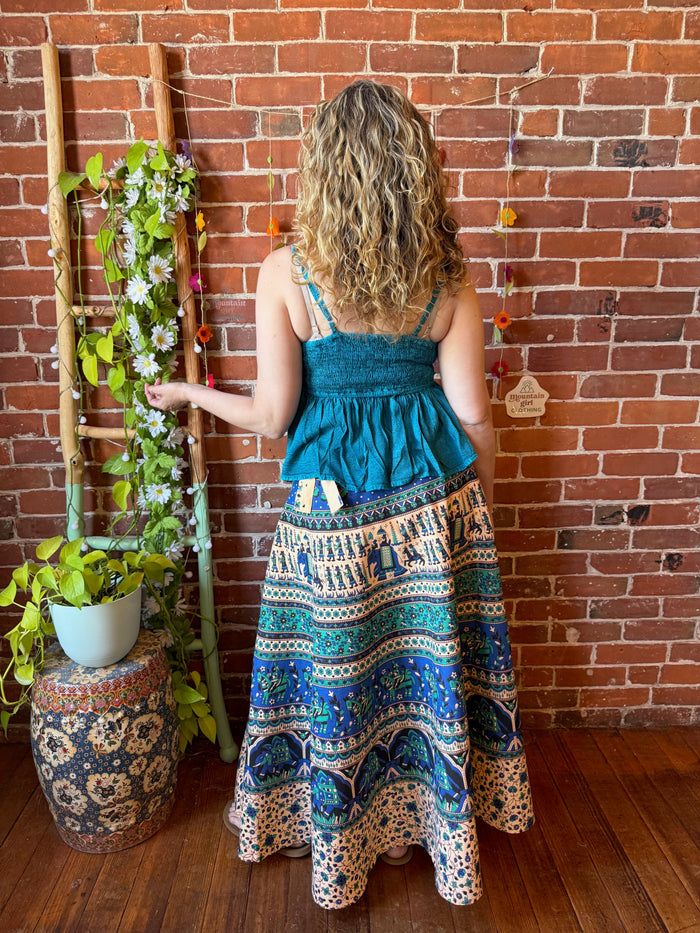 Moonlit Bazaar Cotton Wrap Skirt - Fair Trade Made