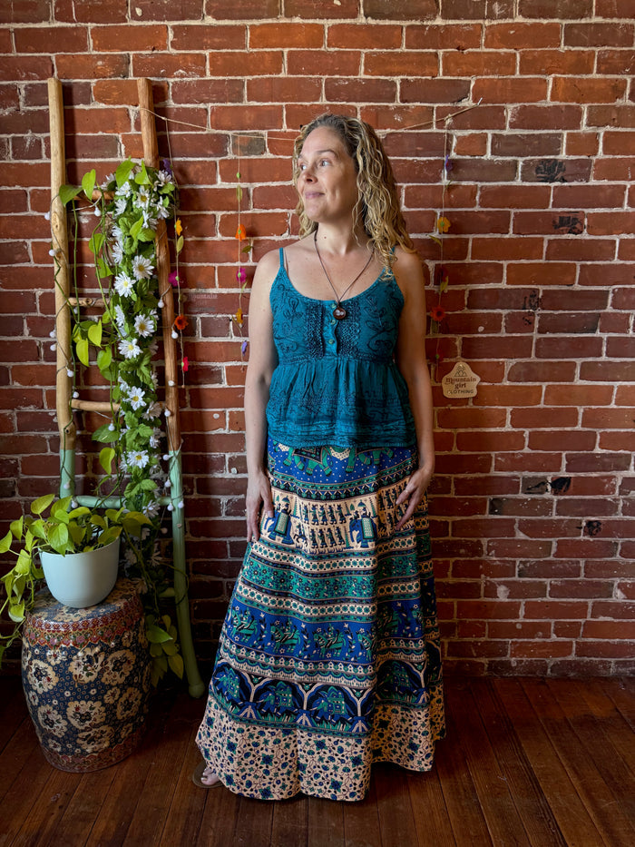 Moonlit Bazaar Cotton Wrap Skirt - Fair Trade Made