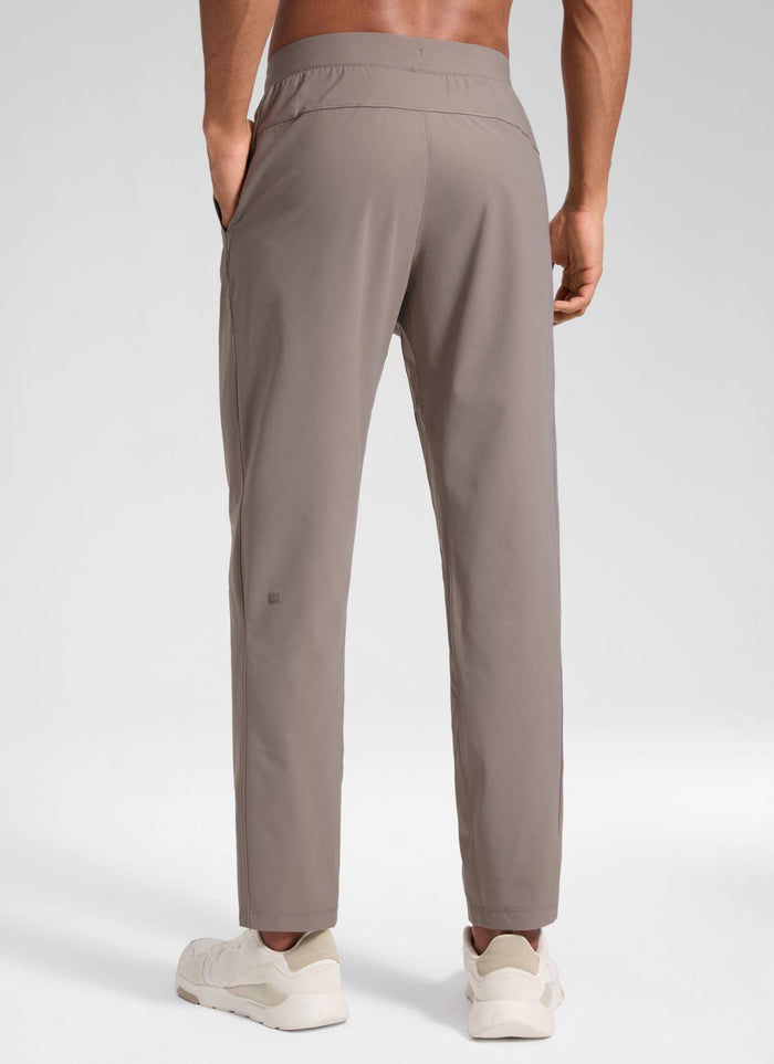 CRZ YOGA Mens Motion Workout Daily Mid Rise Drawstring Pocket Pant 30" Cliff Ash
